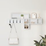 vidaXL Nadwyčajna obešalnik za plašče s polico Bela 100 x 12 x 43.5 cm | Shoptok.si