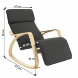 Kondela Nihajni stol, brezov les, naravna, siva tkanina, SIVERT | Shoptok.si