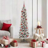 vidaXL Umjetno božićno drvce s stalakom Zelena i bijela 150 cm | shoptok.hr