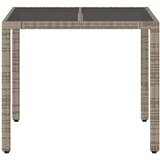 vidaXL Vrtni stol sa staklenom pločom sivi 90x90x75 cm od poliratana | shoptok.hr