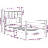  Knjižna postelja brez vzmetnice vošč. rjava 75x190 cm borovina, (21653657) | Shoptok.si