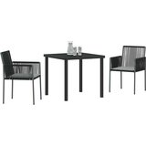  Vrtni set za objed 3 pcs Crna PE ratan | Eponuda.com