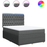 vidaXL Krevet s oprugama i madracem tamnosivi 140x190 cm od tkanine | shoptok.hr