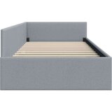 vidaXL Kotna postelja z vzglavjem Svetlo siva 100 x 200 cm | Shoptok.si