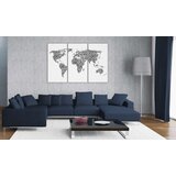  Slika - The World map - alphabet - triptych 120x80 | shoptok.hr