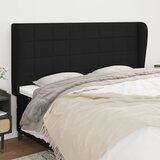 vidaXL Vzglavje z ušesi črn 183x23x118/128 cm blago Cene
