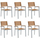 vidaXL Stacking vrtne stolice 6 kom Solidno drvo akacija i metal | shoptok.hr