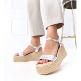  Silver platform espadrille sandals Solora | shoptok.hr