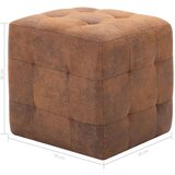 vidaXL noćni ormarići 2 kom smeđi 30 x 30 x 30 cm umjetna brušena koža | shoptok.hr