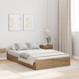  Krevetna konstrukcija za pohranu sivo Sonoma hrast artisan | shoptok.hr