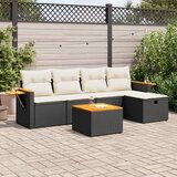 vidaXL 6-dijelni set vrtnih sofa s jastucima crni od poliratana | shoptok.hr