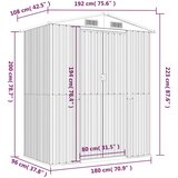 vidaXL Vrtna lopa temno rjava 192x108x223 cm pocinkano jeklo | Shoptok.si