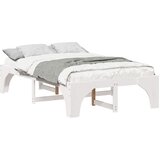vidaXL Konstrukcija postelje Bela 120 x 200 cm Masivno borovo les, (5000127201) | Shoptok.si