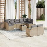  10-dijelni set vrtnih sofa s jastucima bež od poliratana | shoptok.hr