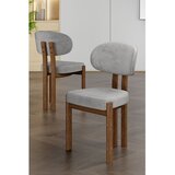Hanah home set trpezarijskih stolica Dore 2 kom, siva tkanina Babyface, metalne noge sa završnom obradom u izgledu drveta | Eponuda.com