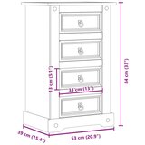 vidaXL Nočna omarica Corona 53x39x84 cm trdna borovina | Shoptok.si