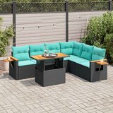  7-dijelni set vrtnih sofa od poliratana s jastucima crni bagrem | shoptok.hr