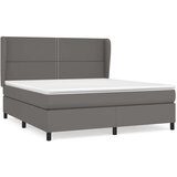  Box spring postelja z vzmetnico siva 180x200 cm umetno usnje, (20898395) | Shoptok.si