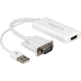 Delock VGA / USB / HDMI adapter [1x VGA utikač, USB 2.0 utikač A => 1x HDMI-ženski utikač] bijela | Eponuda.ba
