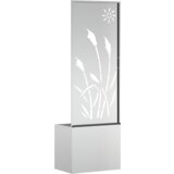 vidaXL Vrtno korito z dekorativno ploščo Srebrna 50 x 140 cm | Shoptok.si