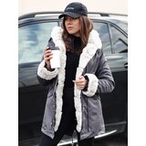 DStreet Kurtka zimowa damska parka ARCTIC ciemnoszara | shoptok.hr