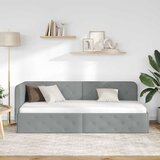  Kutni okvir kreveta Svijetlo siva 80 x 200 cm tkanina Slike