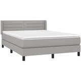  Box spring posteljni z vzmetnico svetlo siv 140x190 cm blago, (20790517) | Shoptok.si