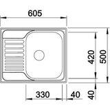 Blanco sudopera TIPO 45S Mini PLEMENITI ČELIK, 605x500/160mm | Eponuda.com