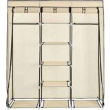  Garderobna omara s predelki in palicami krem 150x45x175cm blago, (20705288) | Shoptok.si