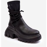Big Star Lace-up Boots on Massive Platform Black | Shoptok.si