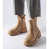 Gemre Beige insulated decorative ankle boots Federica | Shoptok.si