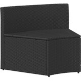  Set sofe 2 pcs Crna Solidno drvo akacije i poli ratan | shoptok.hr