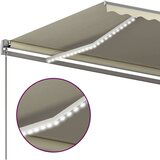 vidaXL Avtomatska tenda LED + senzor 6x3 m krem | Shoptok.si