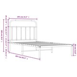 Metalni okvir za krevet s uzglavljem crni 100x200 cm | shoptok.hr
