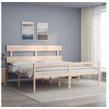 vidaXL Kreveta s uzglavljem 200 x 200 cm od masivnog drva | shoptok.hr