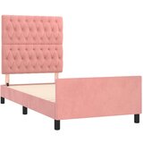  Okvir za krevet s uzglavljem ružičasti 90x190 cm baršunasti | shoptok.hr