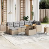 vidaXL 8-dijelni set vrtnih sofa s jastucima bež od poliratana | shoptok.hr