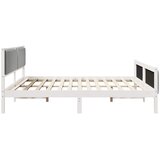 Okvir kreveta s uzglavljem Bijela i svijetlosiva 200 x 200 cm | shoptok.hr