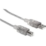 Manhattan USB kabel USB 2.0 USB-A vtič\, USB-B vtič 3.00 m srebrna 340458, (20530665) | Shoptok.si
