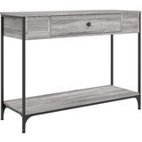 Maison Chic konzolna miza - miza ob steni siva sonoma 100x34,5x75 cm inženirski les, (21786172) Cene