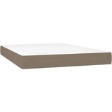  Krevet box spring s madracem LED smeđesivi 140x200 cm tkanina | shoptok.hr