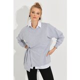 Cool & Sexy Women's Gray Tied Sweatshirt Yi2493 | Shoptok.si