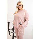 Kesi Włoski Plus Size women's set butter hoodie and pants with pockets dark pink Cijene