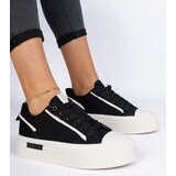 Gemre Black women's fabric platform sneakers Verinos | shoptok.hr