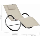 vidaXL Ležaljka za sunčanje s jastukom krem od tekstilena | shoptok.hr