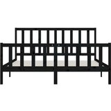  Posteljni okvir črn iz trdnega lesa 200x200 cm, (20708228) | Shoptok.si