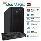 PCPLUS Magic AMD Ryzen 5 5600G 16GB 1TB NVMe SSD Windows 11 Home tipkovnica miška namizni računalnik | Shoptok.si