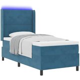  Krevet s opruga kutije s LED trakama Plava 90 x 190 cm Baršun | shoptok.hr