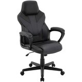 XORA GAMING STOL umetna masa, tekstil siva, črna | Shoptok.si