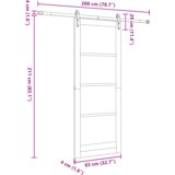  Klizna vrata s opremom set bijela 83x211 cm čvrsta borovina | shoptok.hr